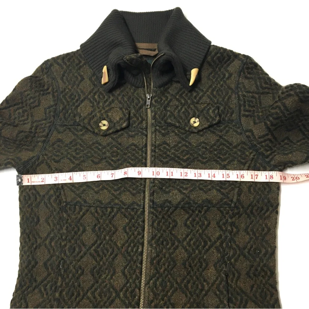 PRANA Annabel Wool Blends Jacket Green and Tan Size Small - Picture 15 of 17